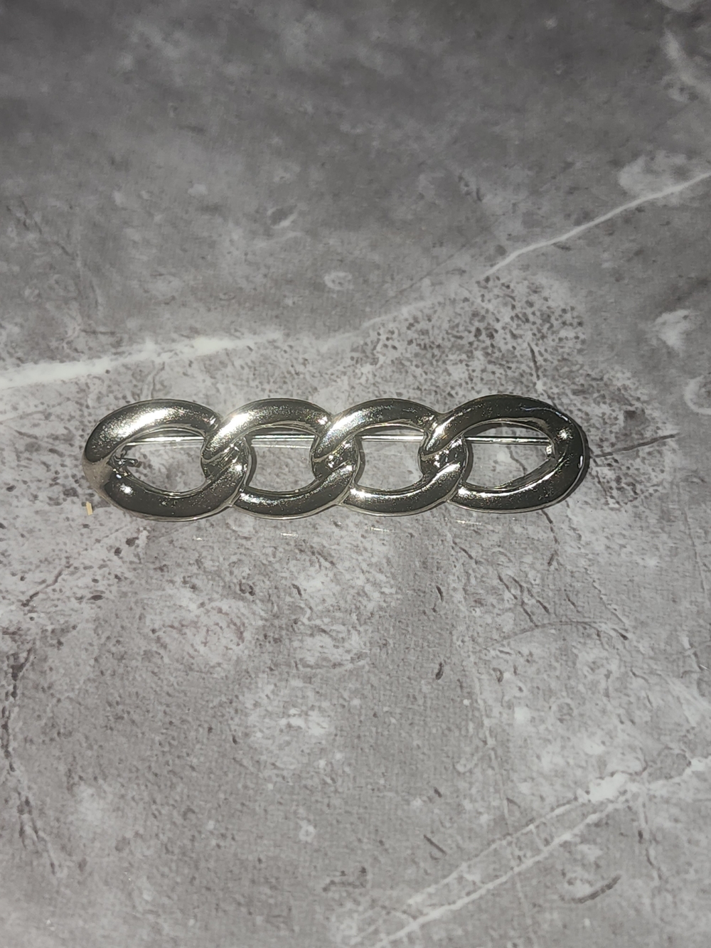 Silver-Tone "Chain Link" Brooch